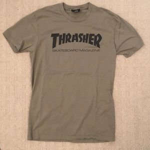 Army green Thrasher t-shirt